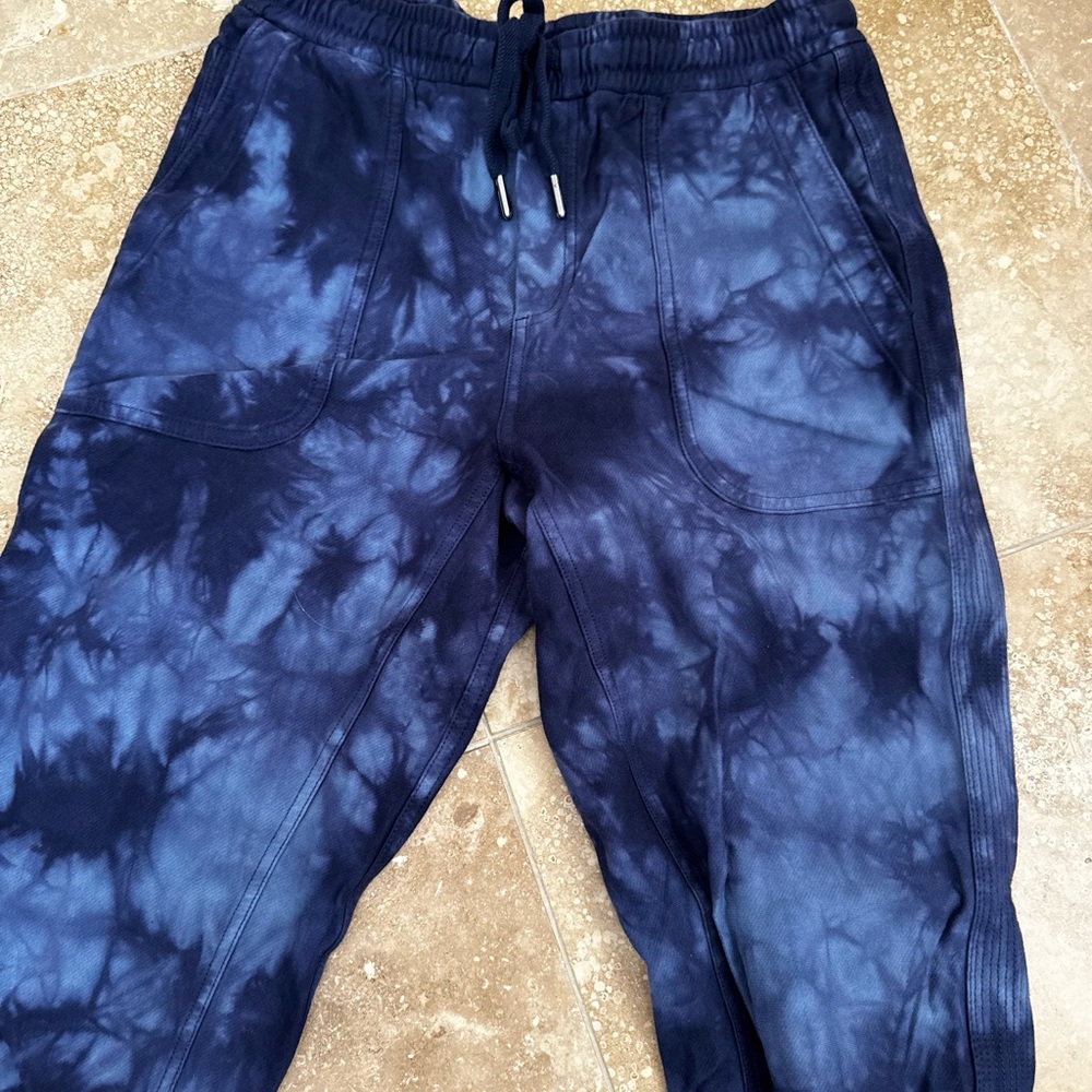 Navy Tie-Dye Jogger Pants - Casual Drawstring Pants